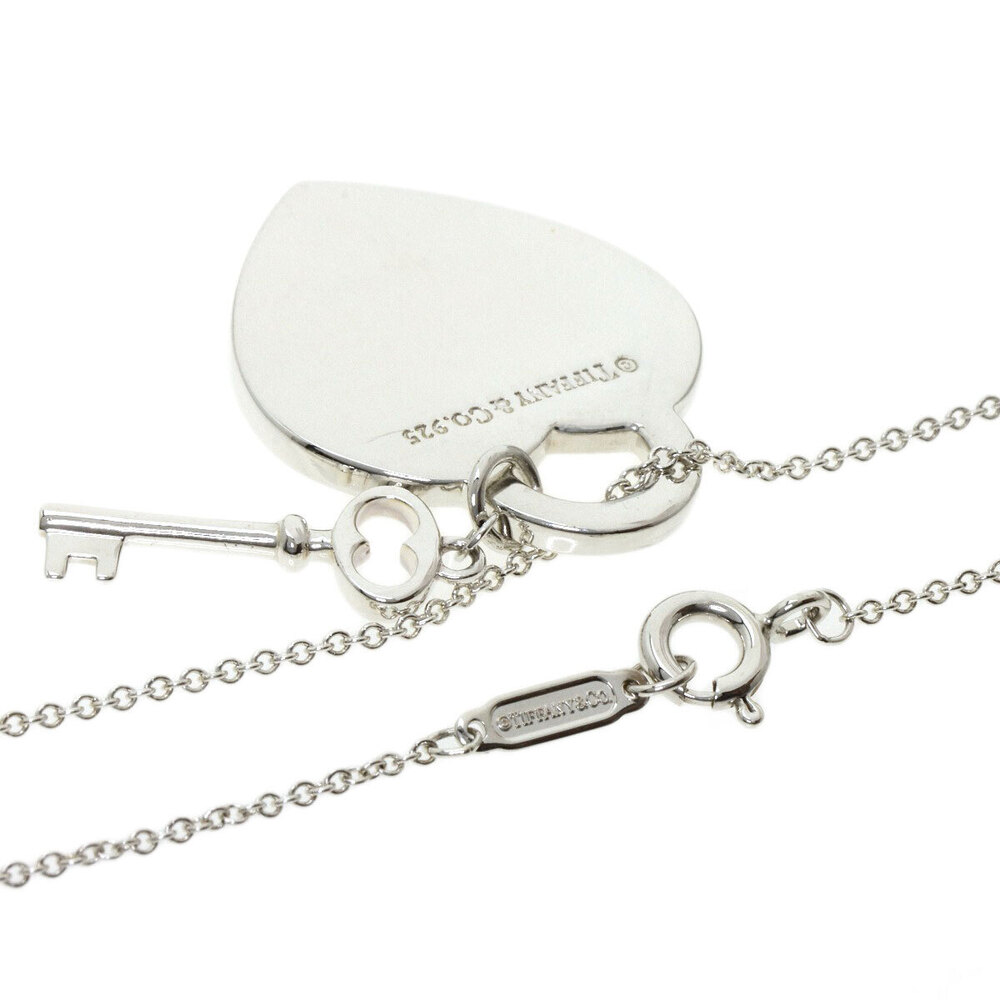 Tiffany Co heart key necklace silver